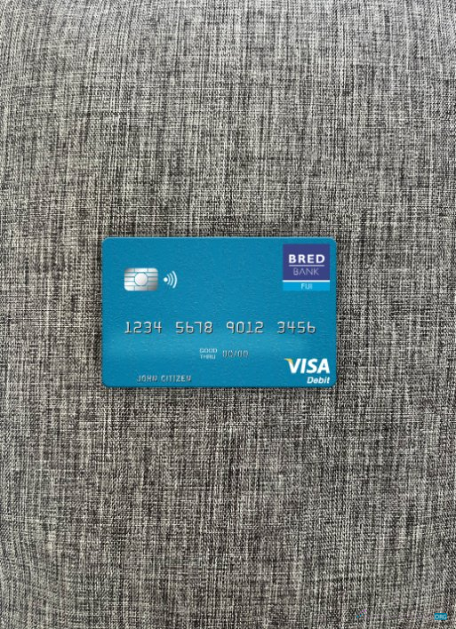 Download Fiji BRED Bank visa debit card photolook front Photoshop template